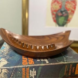 MCM Mid Century Faux Wood Ashtray